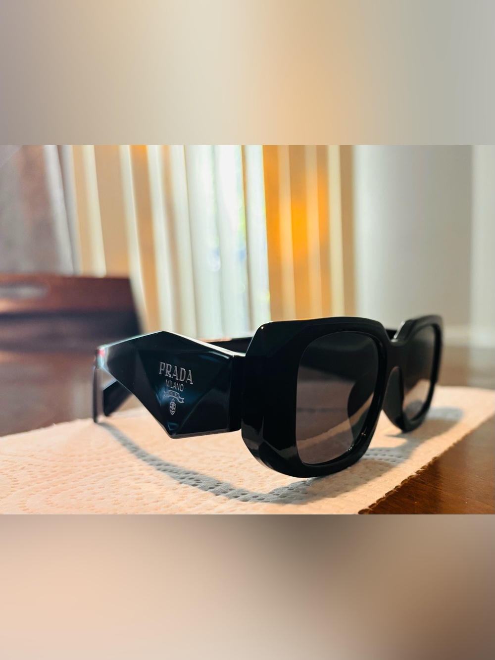 Prada Black Chunky Square Sunglasses